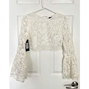 Marciano White Lace Crop Top (XS) NEW WITH TAG
